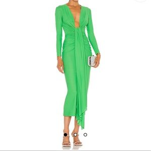 Solace London Lorena Midi Dress in Bright Green